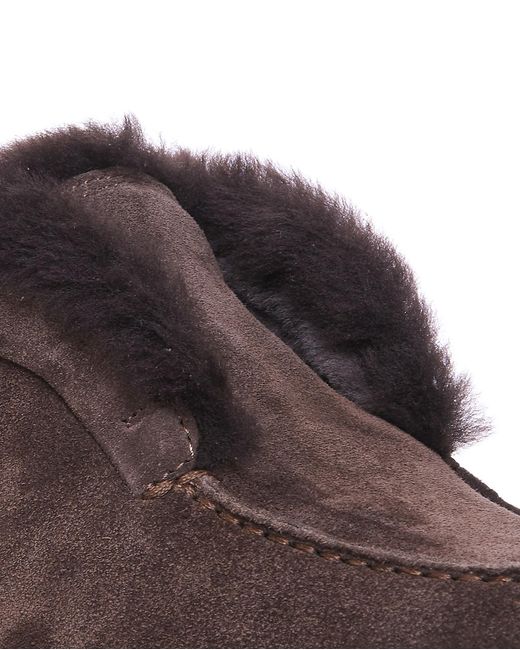 Santoni Brown Shearling Detailed Slip-On Boots