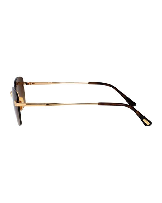 Tom Ford Multicolor Eyewear Rectangle-Frame Rimless Sunglasses for men