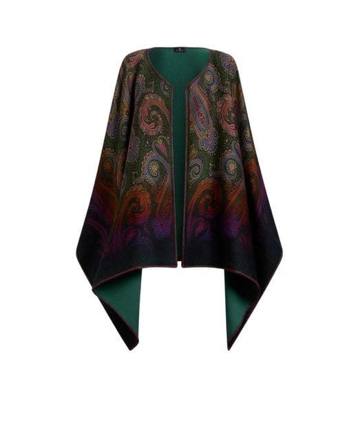 Etro Green Printed Shawl