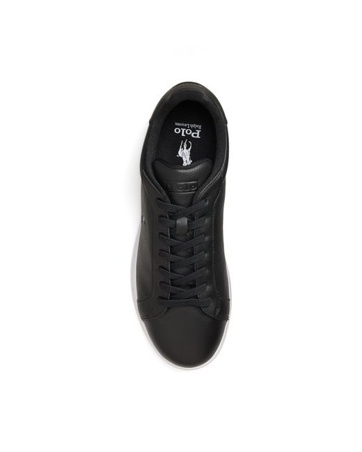 Polo Ralph Lauren Black Solid Color Low Top Trainers for men