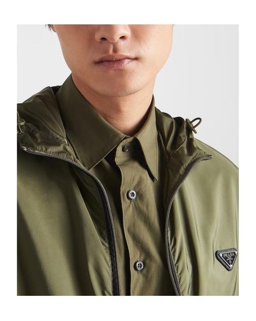 Prada Green Re-Nylon Hooded Jacket for men