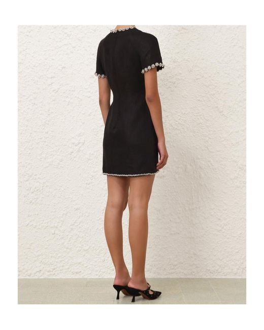 Zimmermann Black Rebellion Embellished Mini Dress