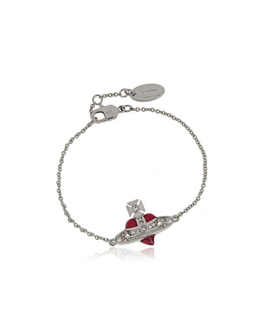 Vivienne Westwood Metallic New Diamante Heart Bracelet