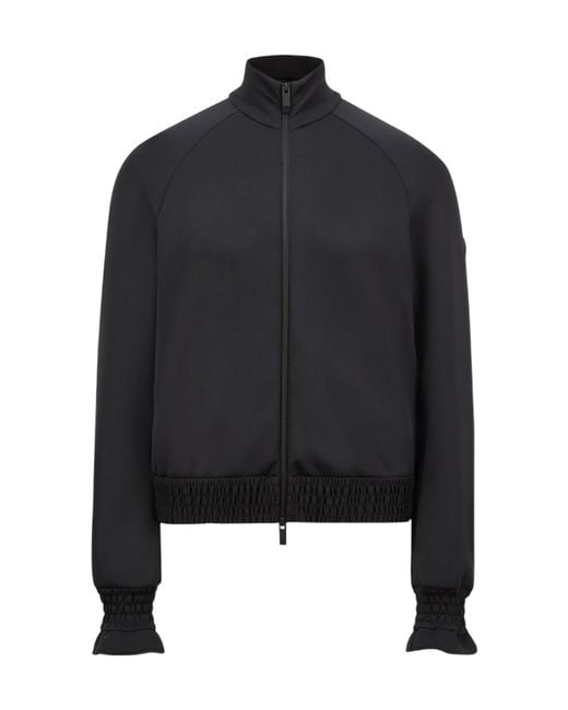 Moncler Black Logo Patch Zip-Up Cardigan
