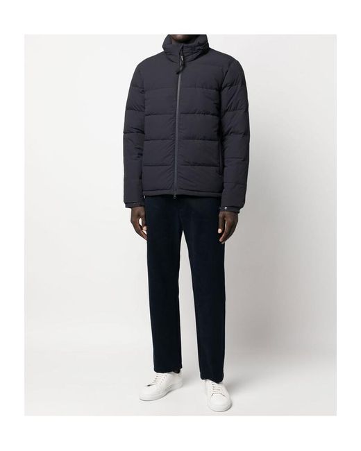 Aspesi Blue Funnel-Neck Zip-Up Jacket for men