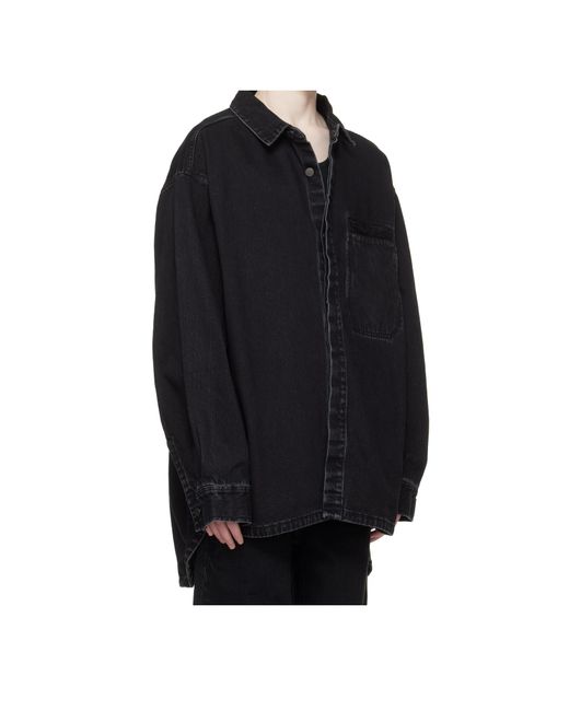 Entire studios Black Patch Pocket Overshirt for men