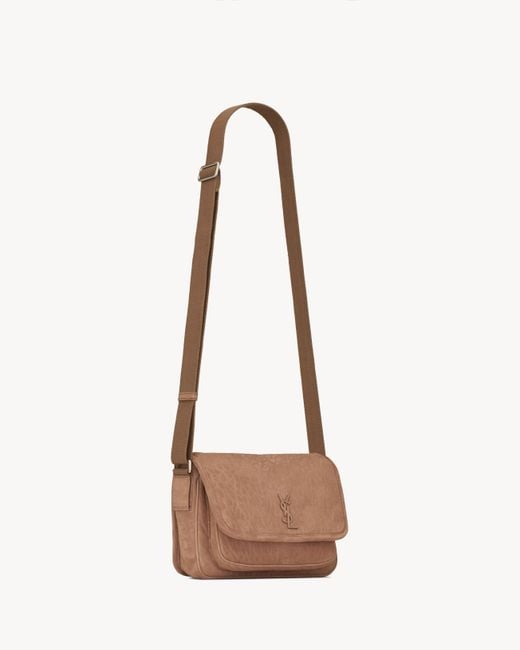 Saint Laurent White Niki Foldover Top Small Messenger Bag for men