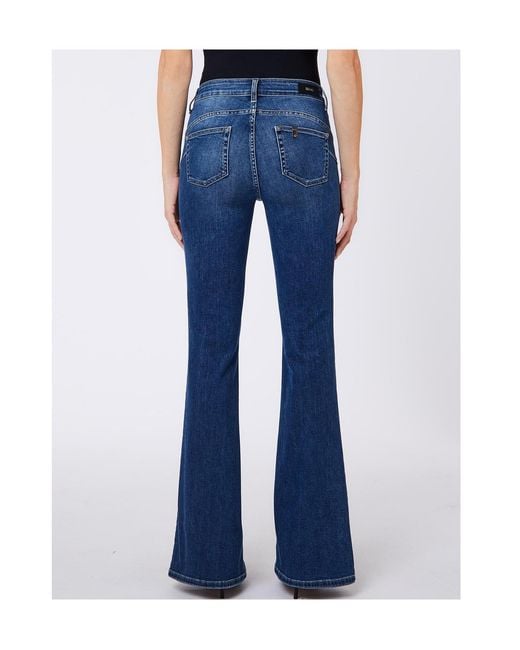 Liu Jo Blue Bootcut Jeans With Rhinestones