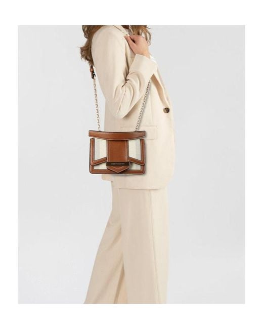 Karl Lagerfeld Brown Chain-Strap Cross Body Bag