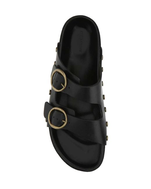 Isabel Marant Black Stud-Embellished Buckled Sandals