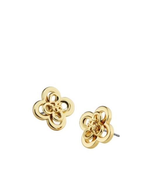 Tory Burch Metallic Double T-Plaque Post-Back Earrings