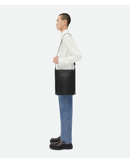 Bottega Veneta Black Flat Loop Large Crossbody Bag for men