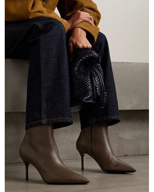 Staud Brown Sebastian Leather Ankle Boots