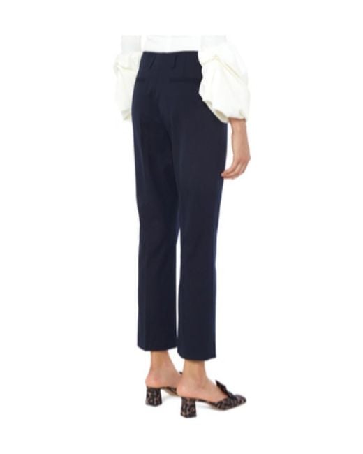 Dries Van Noten Blue High Waist Dress Trousers