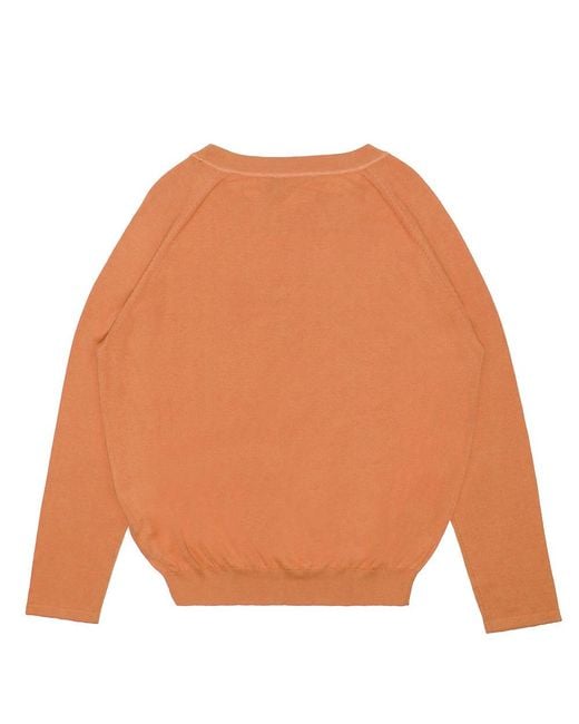 Weekend by Maxmara Orange Round Collar Long Sleeve Sweater