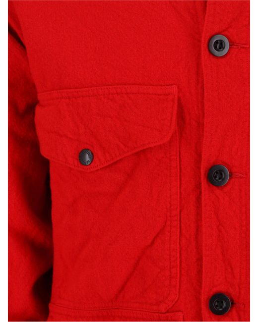 Junya Watanabe Red Surchemise À Poche Devant for men