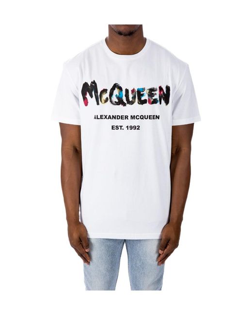 McQueen White T-Shirts for men