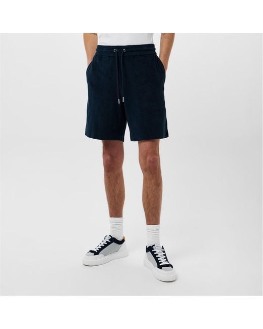 Moncler Blue Logo Drawstring Shorts for men