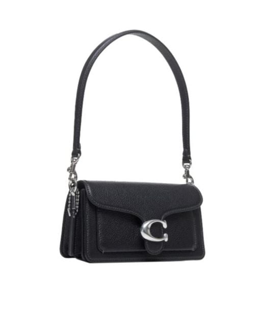 COACH Black Tabby 20 Logo Plaque Shoulder Bag
