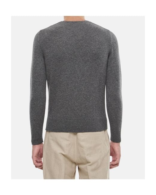 Drumohr Gray Fine-Knit Cashmere Jumper for men