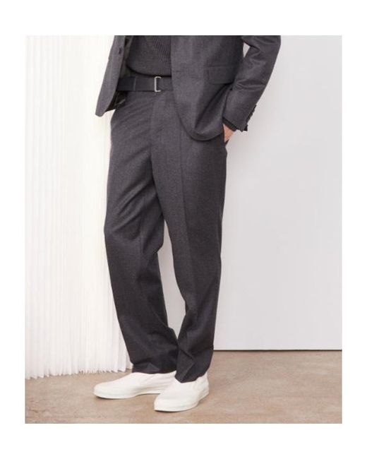 Officine Generale Gray Officine Générale Adjustable Waist Pleated Pants for men