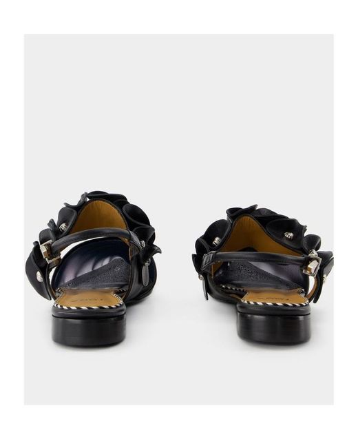 Toga Black Flower Strap Shoes