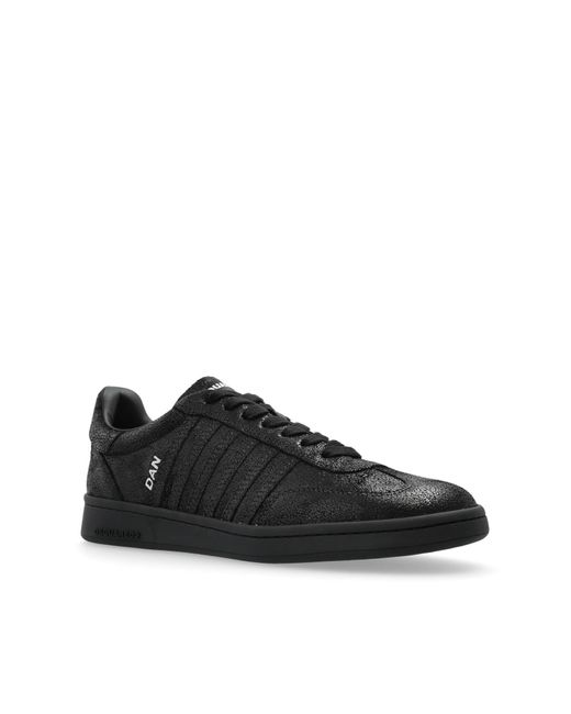 DSquared² Black Lace-Up Low-Top Sneakers for men
