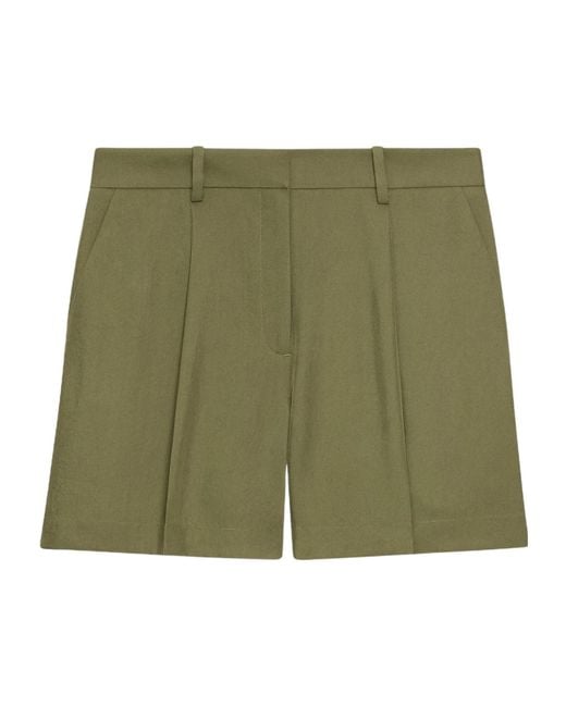 Theory Green Fluid Pleat Short