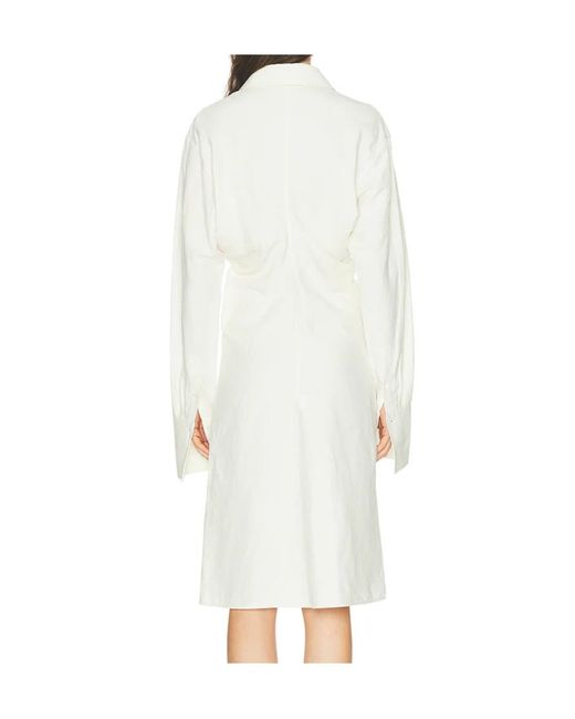 Totême White Totême Long-Sleeved Shirt Dress