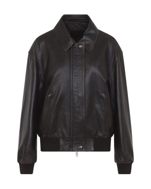 Prada Black Long-Sleeved Leather Jacket