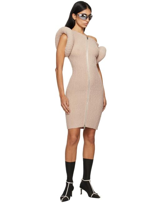 Acne Natural Chunky-Knit Mini Dress