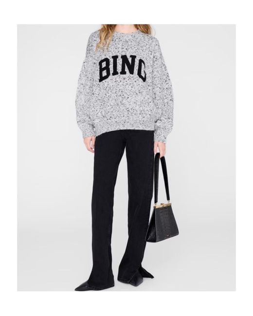 Anine Bing Gray Long-Sleeved Sweater