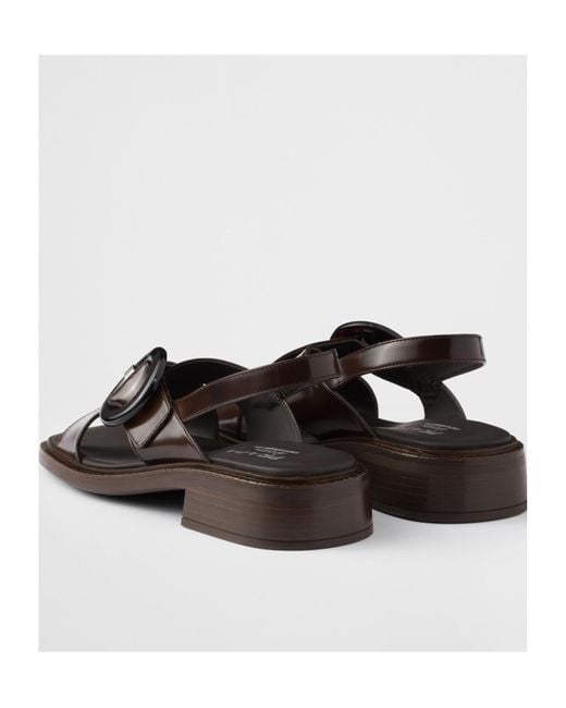 Prada Brown Re-Edition 1996 Logo-Printed Slingback Sandals