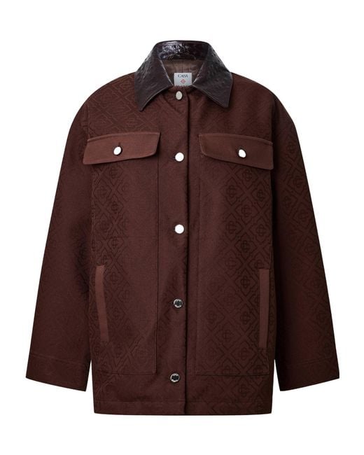 Casablanca Brown Jacquard Overshirt Jacket