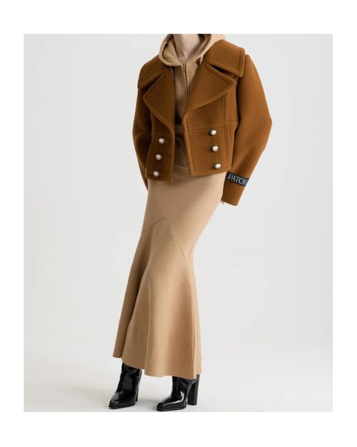 Patou Brown Double-Breasted Wool Jacket