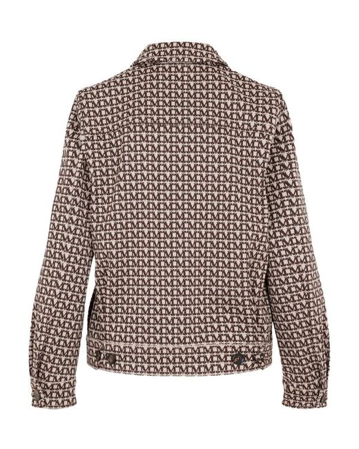 Max Mara Brown Logo Jacquard Jacket