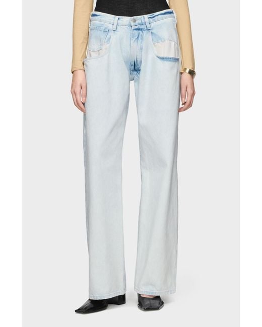 Maison Margiela Blue Bleached Straight-Leg Jeans