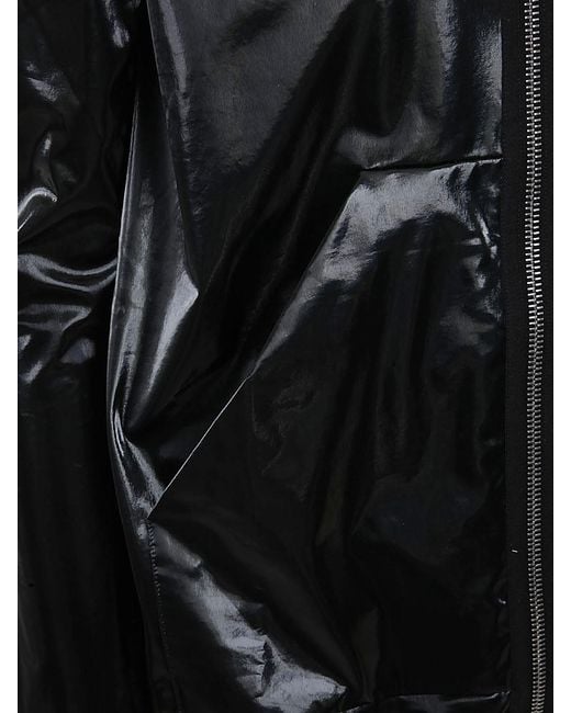 Rick Owens Black Patent-Finish Hooded Jacket for men