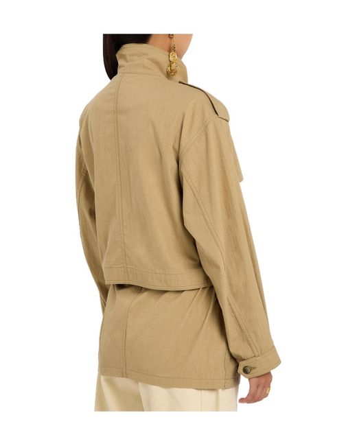 Isabel Marant Natural Cotton-Blend Gabardine Trench Jacket