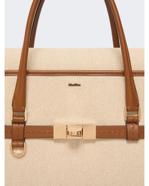 Max Mara Natural Structured Flap Tote Bag