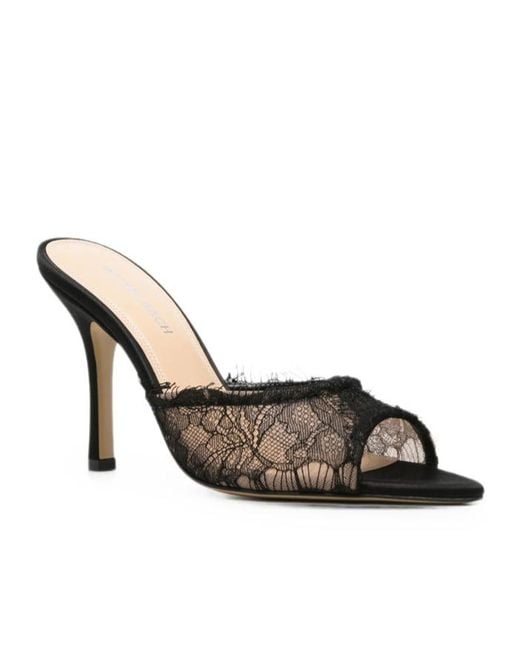 Mach & Mach Black Pointed-Toe High-Heeled Sandals