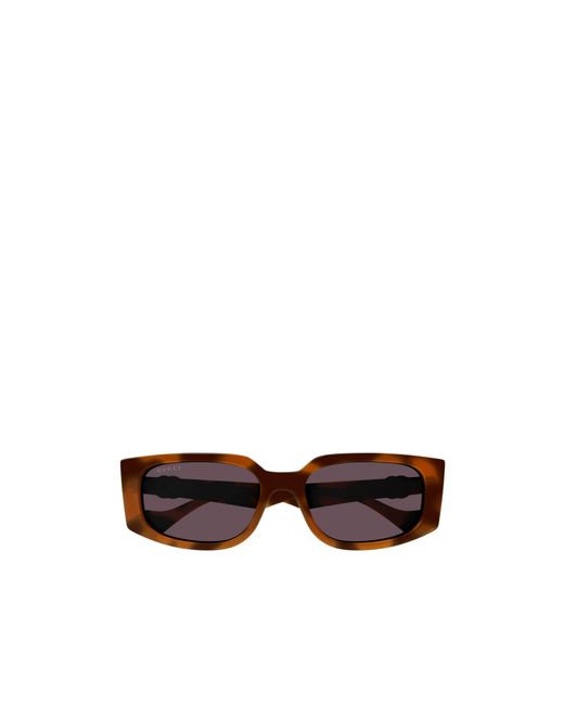 Gucci White Eyewear Rectangular Frame Sunglases