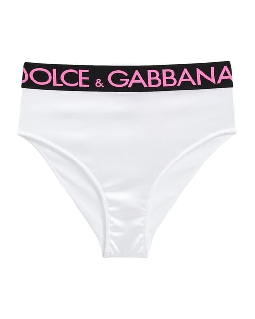 Dolce & Gabbana White Solid Color Stretch Satin Boxer Shorts
