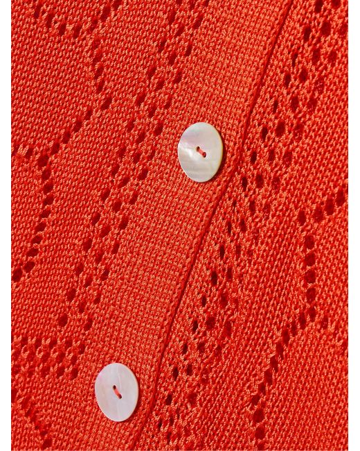 Calle Del Mar Red Hollow Knit Shirt