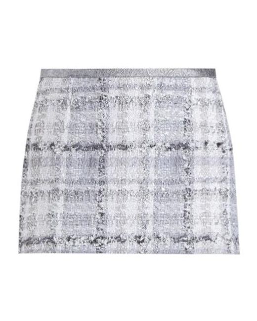 Dolce & Gabbana Gray Check Lurex Raschel Tweed Miniskirt