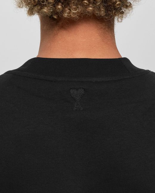 AMI Black Logo Patch Crewneck Sweatshirt for men