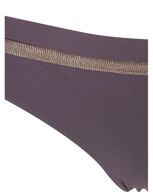 Brunello Cucinelli Purple Embellished Swimsuit Bottoms