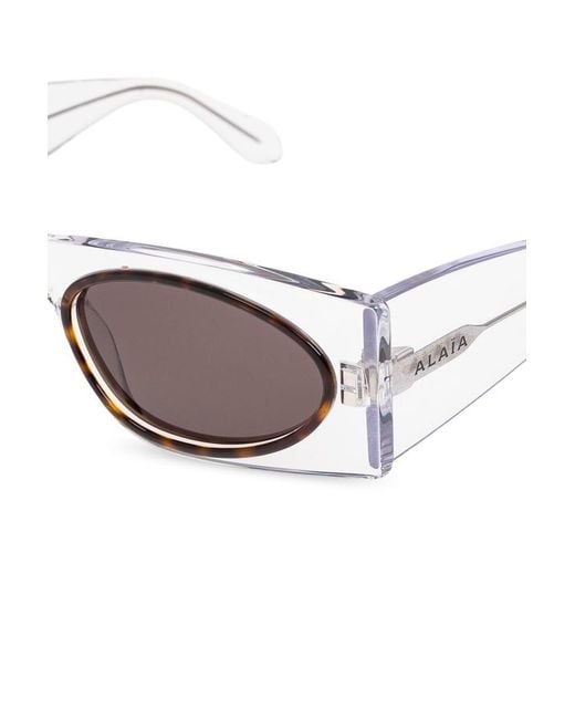 Alaïa White Alaïa Oval-Frame Sunglasses