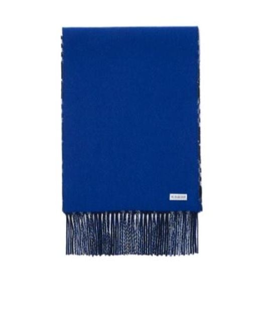 Burberry Blue Gradient Check Fringed Scarf