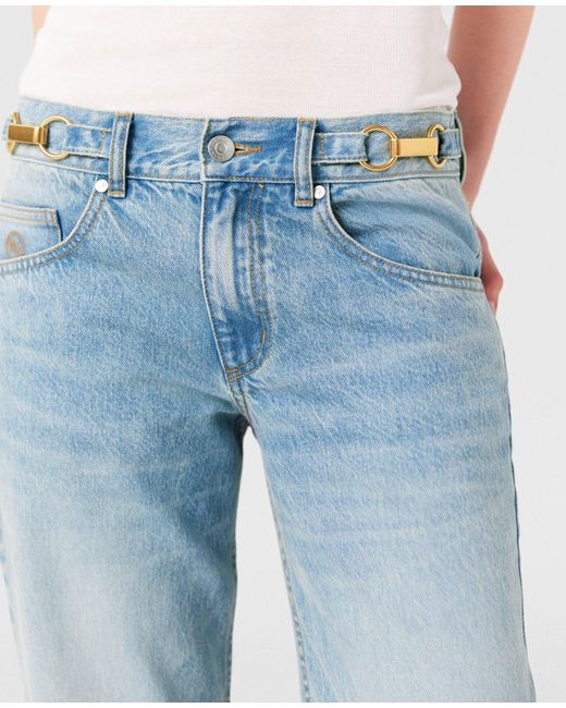 Stella McCartney Blue Mid-Rise Frayed-Edge Bbootcut Jeans